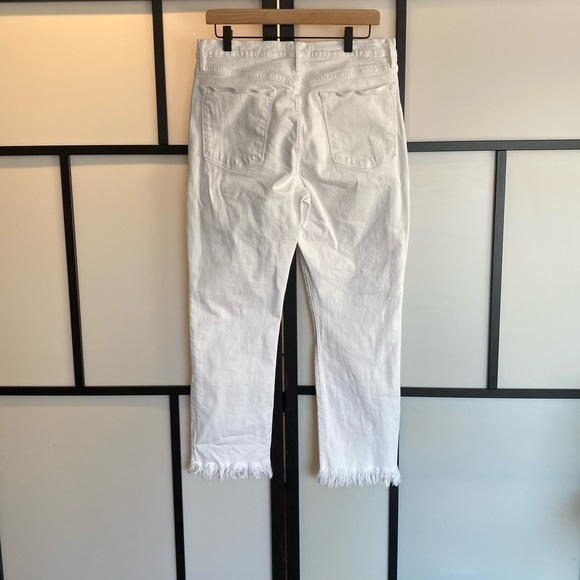 FRAME Le High Straight Blanc white jeans raw hem. Size 32 - Picture 5 of 16